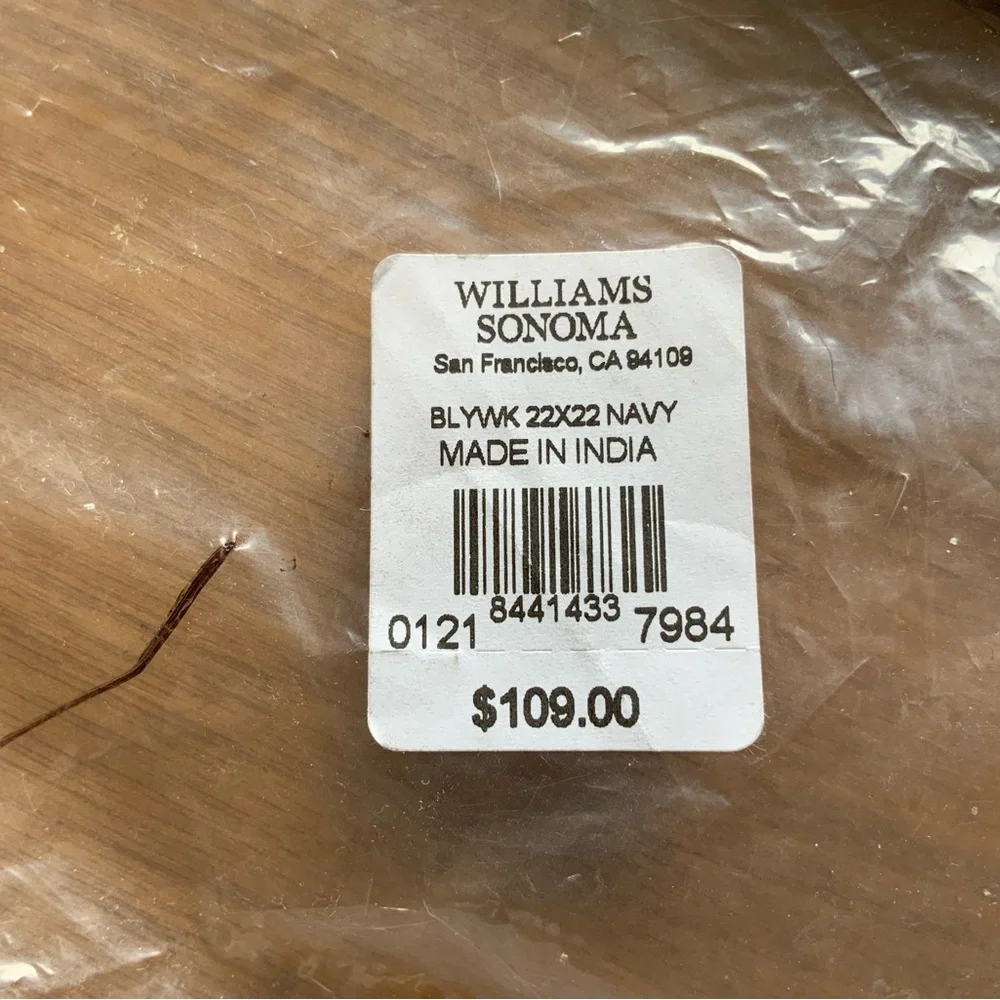 Williams Sonoma Navy and Off White Greek Key Pillow Cover NWT 20 x 20